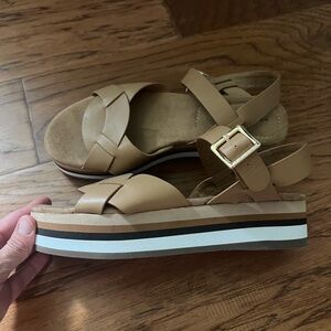 Kelsi Dagger Tan Platform Sandals